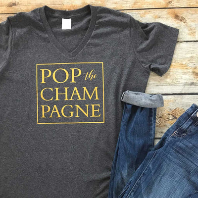 Pop the Champagne Vinyl Design Shirt