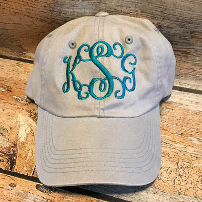 Personalized Baseball Hat Teal Thread
