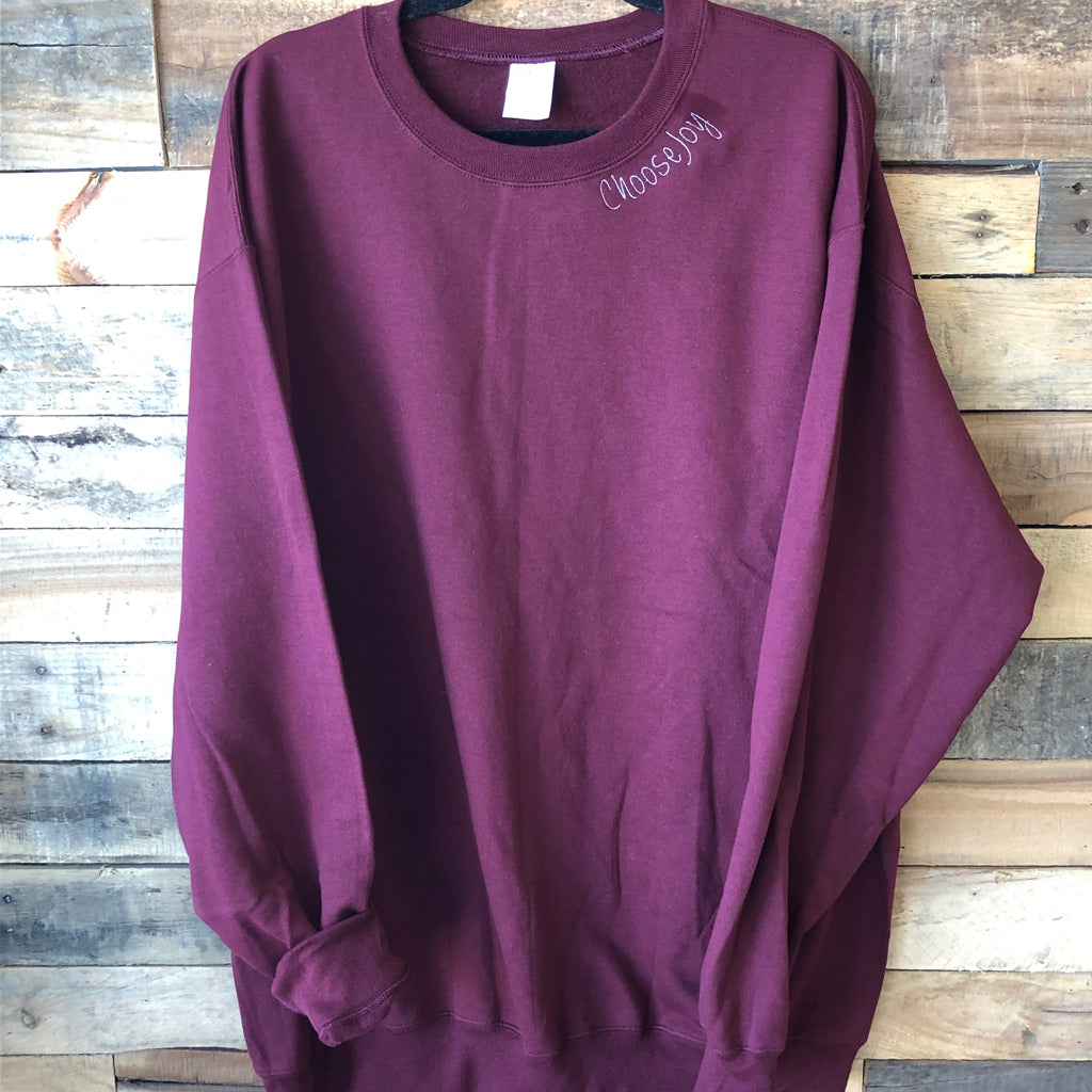 Embroidered Collar Adult Crewneck Sweatshirt – Alphabet Soup Designs