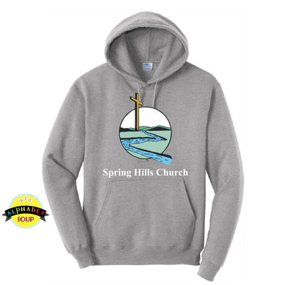 Port and Co hooded sweatshirt with the Spring Hills Church Logo