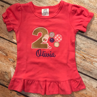 Embroidered Bubbles Birthday Tee