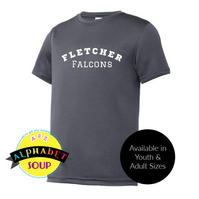 Fletcher Falcons Short Sleeve Performance Tee in Black