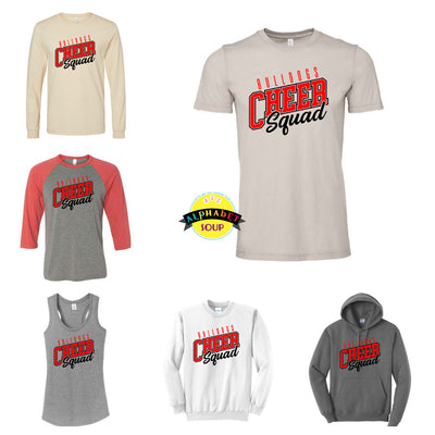 FZS Jr Bulldogs Cheer Squad design on a variety of apparel.