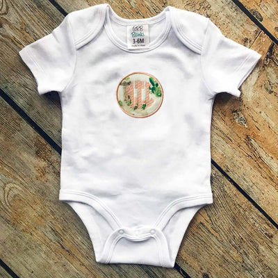 Applique Circle with Name/Monogram Baby Bodysuit