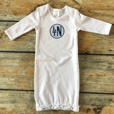 Applique Circle with Name/Monogram Infant Gown