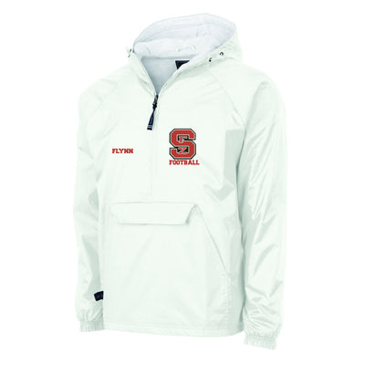 FZS Jr Bulldogs Football Logo with name on a Charles River Apparel Classic Lined Pullover  zip