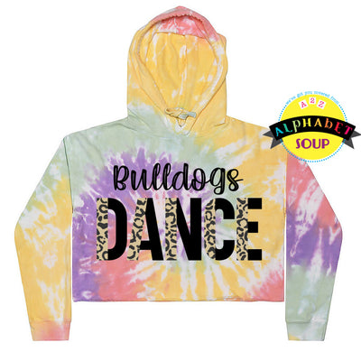 Colortone Tie Dye Crop Hoodie with a FZS Jr Bulldogs Dance Design