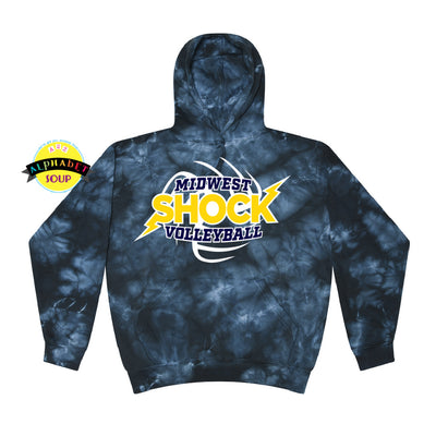 Colortone Crystal Wash Hoodie the Midwest Shock Volleyball Logo