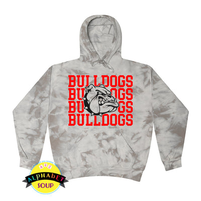 Colortone Crystal Wash Hoodie with Bulldogs Design