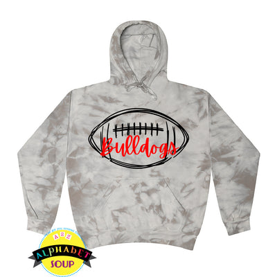 Colortone Crystal Wash Hoodie with FZS Jr Bulldogs Football Design