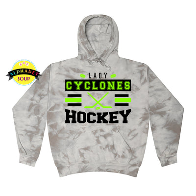 St Louis Lady Cyclones Hockey Crystal Wash Hoodie Sweatshirt from Colortone