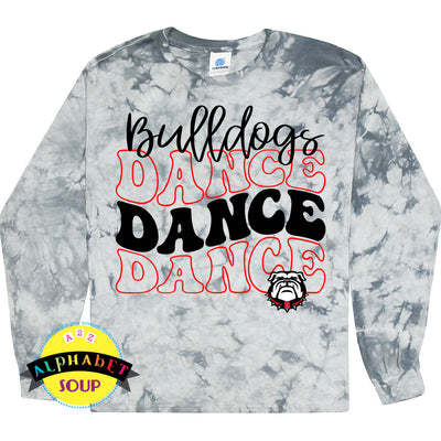 Colortone Crystal Wash long sleeve tee with a FZS Jr Bulldogs Dance Design