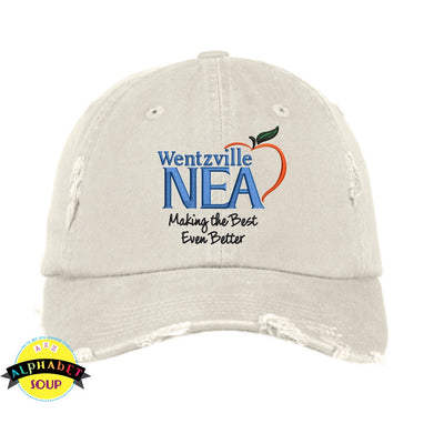 Distressed Stone Baseball Hat with Wentzville NEA logo