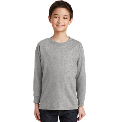 Personalized Youth Long Sleeve Tee - Sport Grey