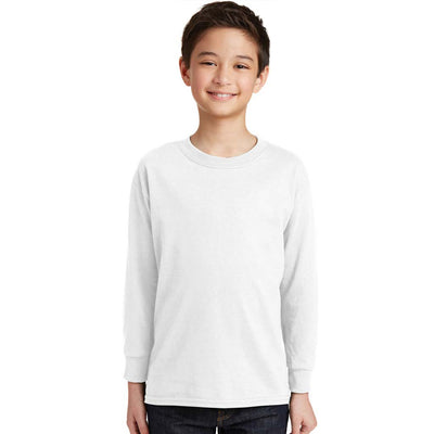 Personalized Youth Long Sleeve Tee - White