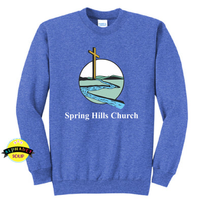 Port and Co Crewneck Sweatshirt with the Spring Hills Logo