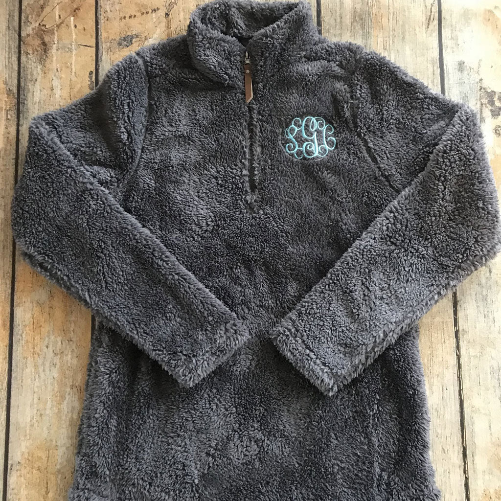 Monogrammed sherpa pullover sale