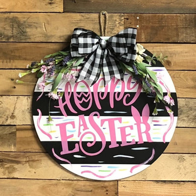 Hoppy Easter Round Sign