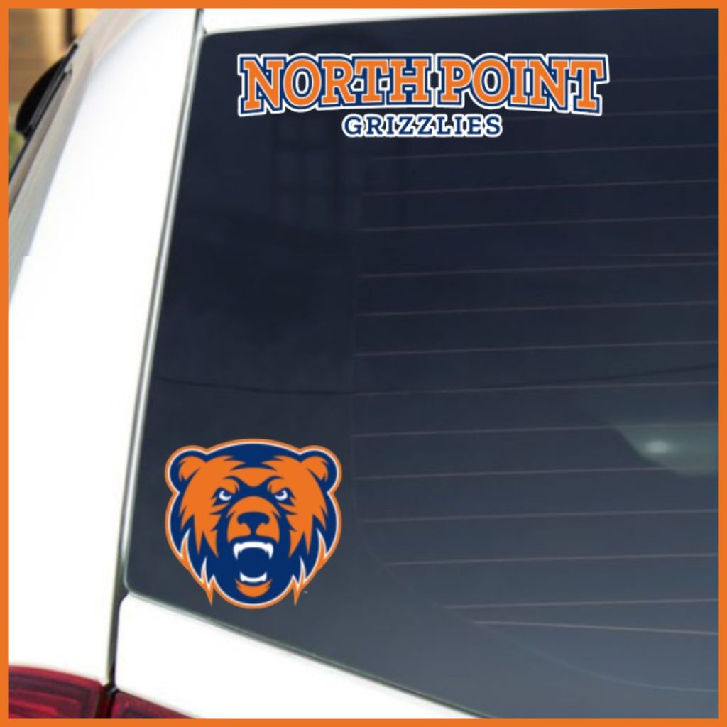 Custom School Spirit Wear | North Point Grizzlies Car Decal – Alphabet ...
