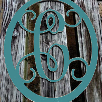 Oval Initial Wood Hanging