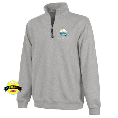 Charles River Apparel Crosswinds 1/4 Zip Pullover with the Spring Hills Church Logo on the left Chest