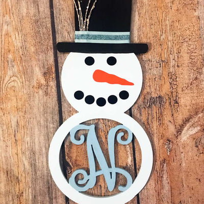 Snowman Initial Wall Hanging