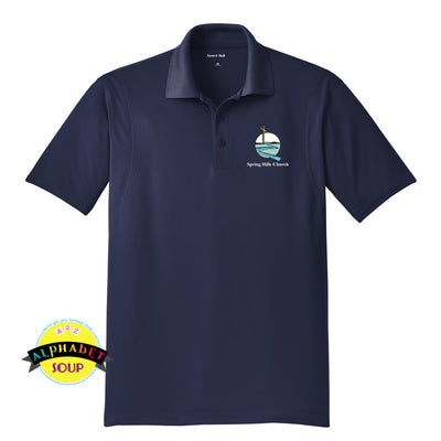 Sport Tek Performance Polo with the Spring Hills Church logo