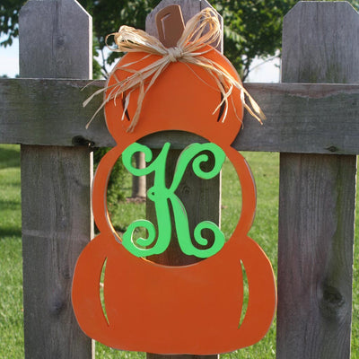 Stacked Pumpkin Initial Wall Hanging