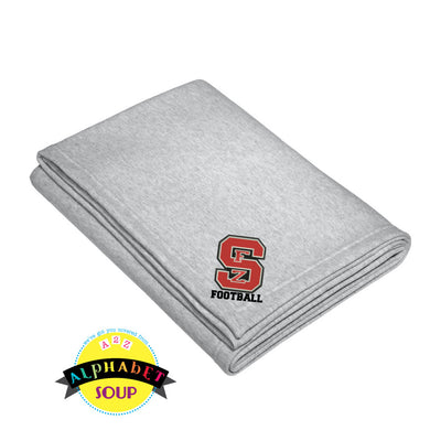 Port and Co Fleece Sweatshirt Blanket with the FZS Football Logo embroidered in the corner of the blanket.