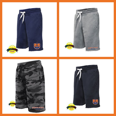 Pennant Sweatshorts Collage with the North Point Middles Grizzlies Logo