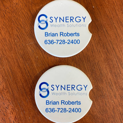 Synergy Car Coaster. Promotional items with Synergy logo