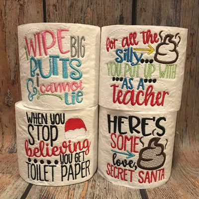 Samples of Embroidered Toilet Paper