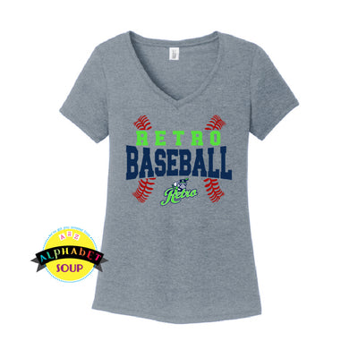 Retro Baseball Design on a District Women's Fit Short Sleeve Tee