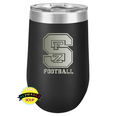 JDS Etched Stemless Tumblers with FZS Football Design