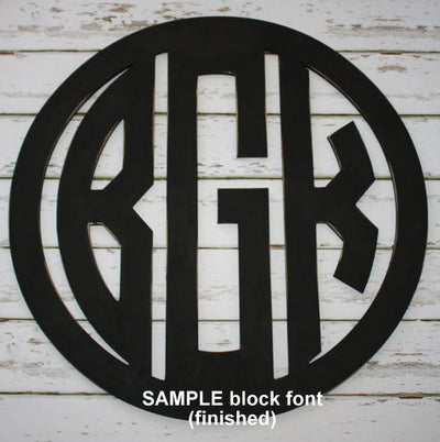 Monogram with Border Wall Hanging in Black