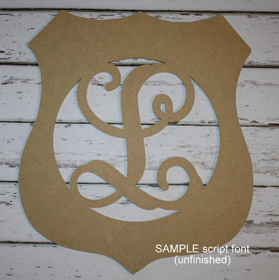 Police Badge Initial Wall Hanging