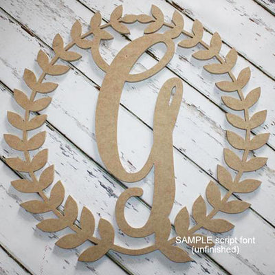 Roman Wreath Initial Wall Hanging Unfinished