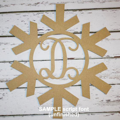 Snowflake Initial Wall Hanging Unfinished